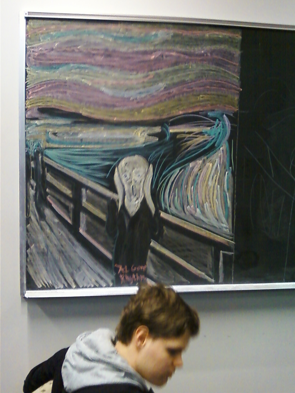 Scream chalk drawing-building 9