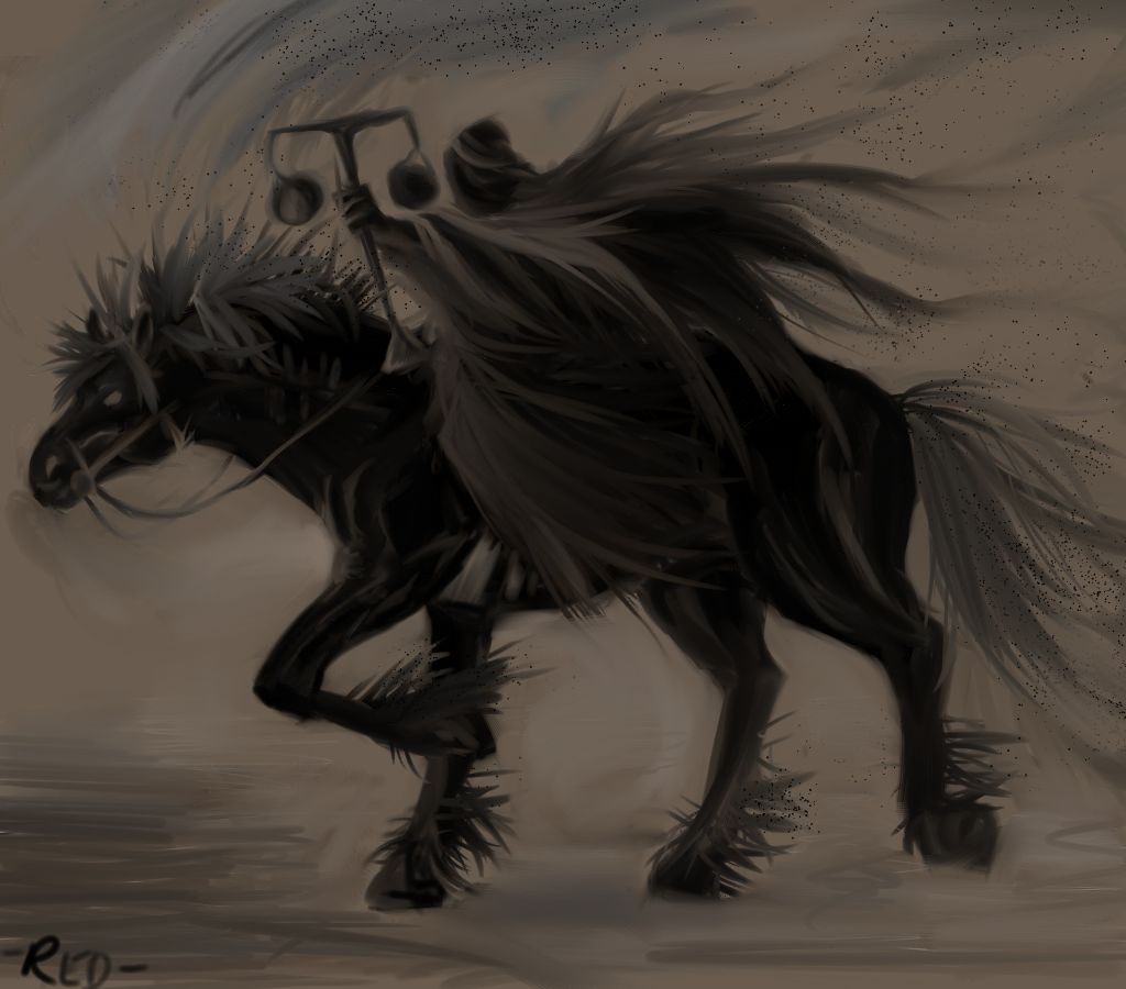 Black horse of the apocalypse
