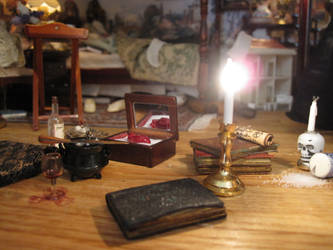 Miniature scene from witch's bedroom