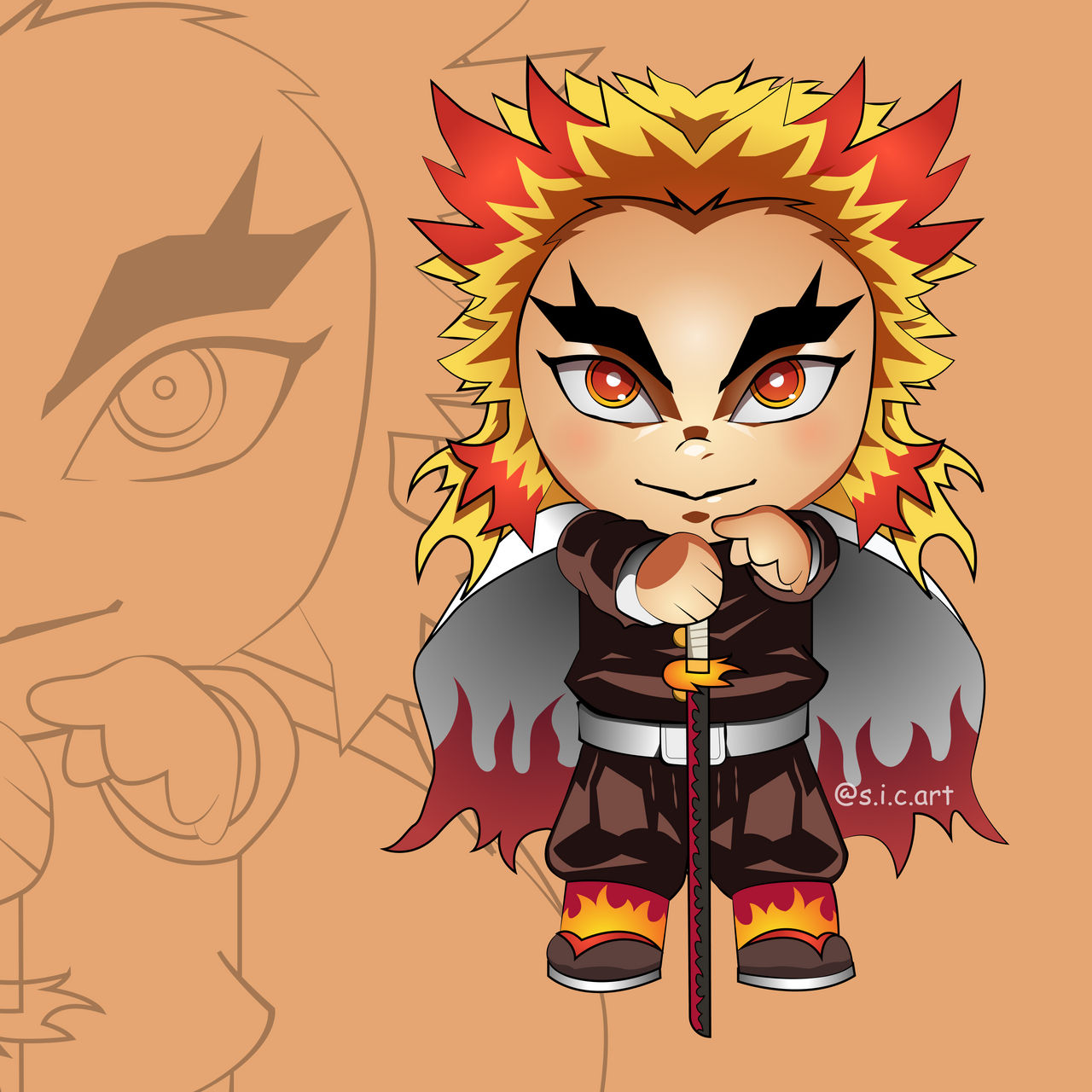 Chibi Rengoku ! by UnderwaterSkye on DeviantArt