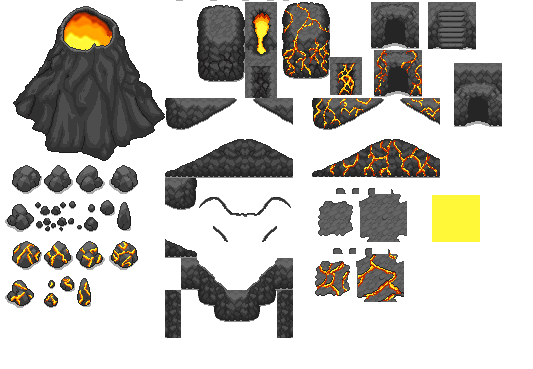 Volcano tileset by Magna-Ryunoid on DeviantArt