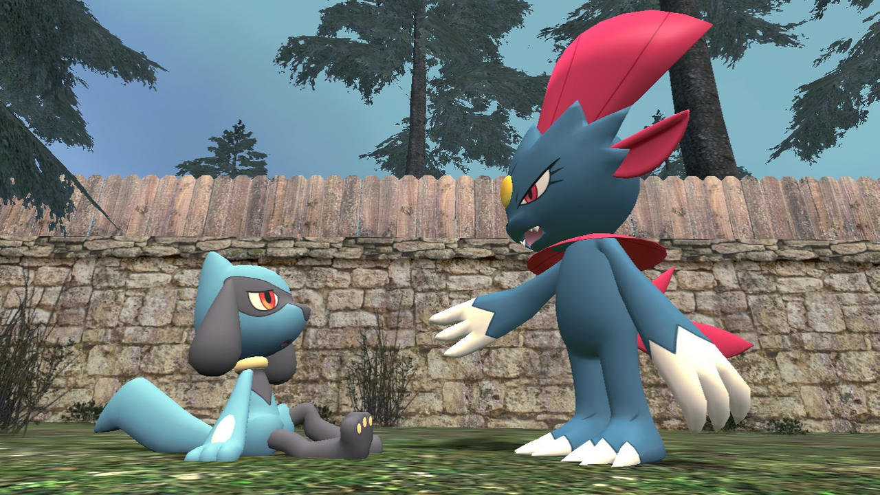 Buff Ruilo Weavile bullies Riolu by marcusberensen on DeviantArt