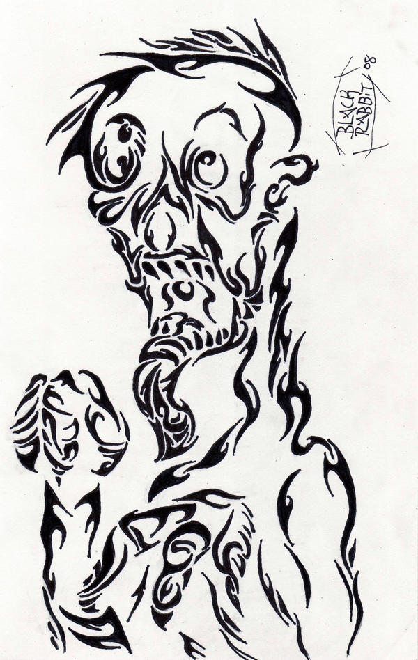Ghoul in Tribal by Blackrabbit-98