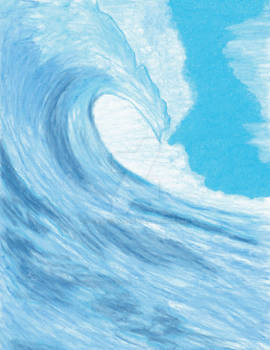 Oil Pastel wave drawing