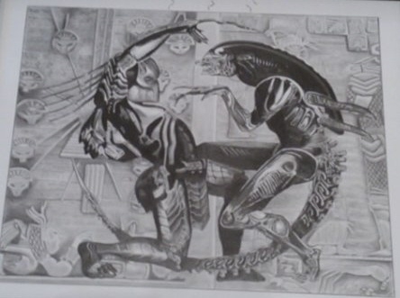 Alien vs Predator drawing