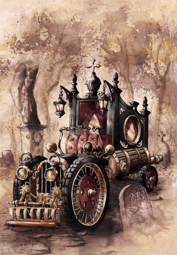 Steampunk Hearse by GrimDreamArt