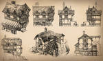 Medieval Buildings by GrimDreamArt