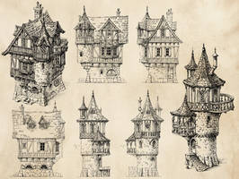 Fantasy Houses by GrimDreamArt