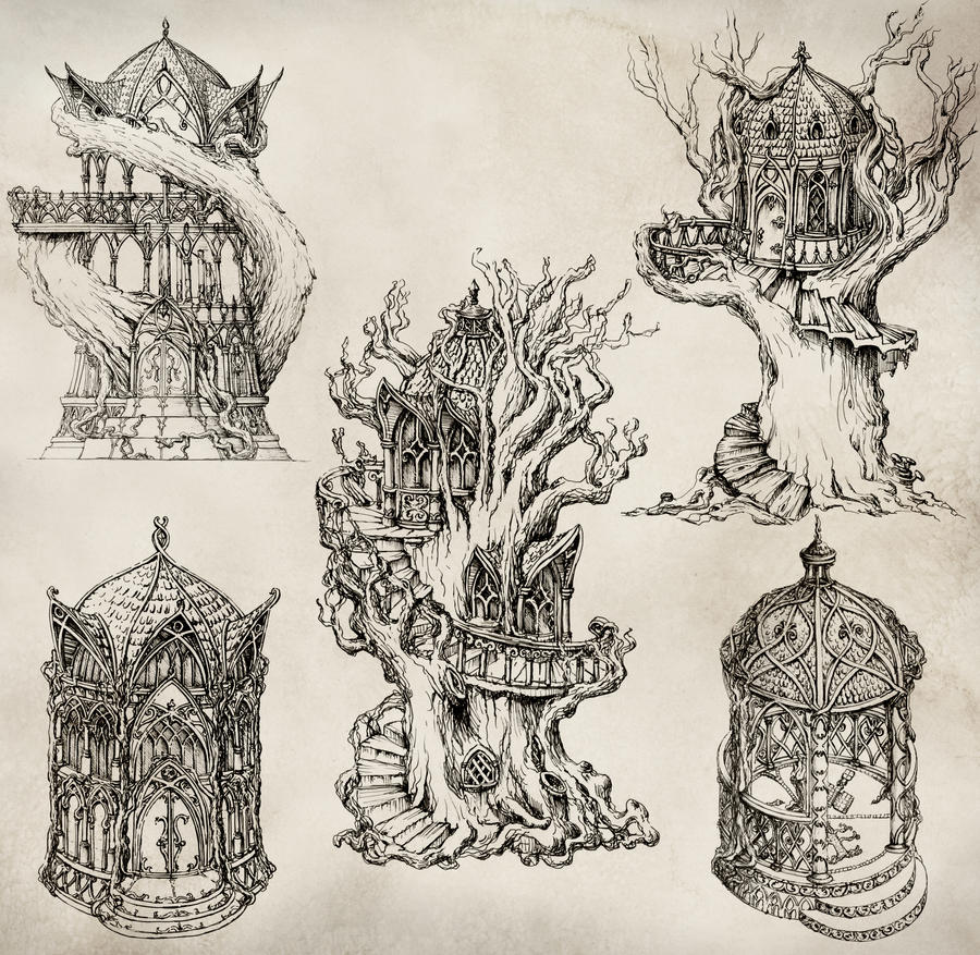 Elven Architecture by GrimDreamArt Elven Architecture by GrimDreamArt