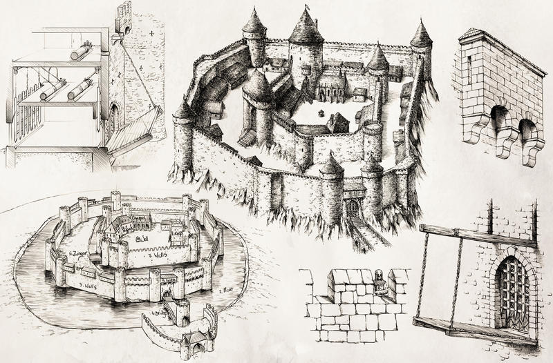 Medieval Castle: Architectural Details by GrimDreamArt on DeviantArt