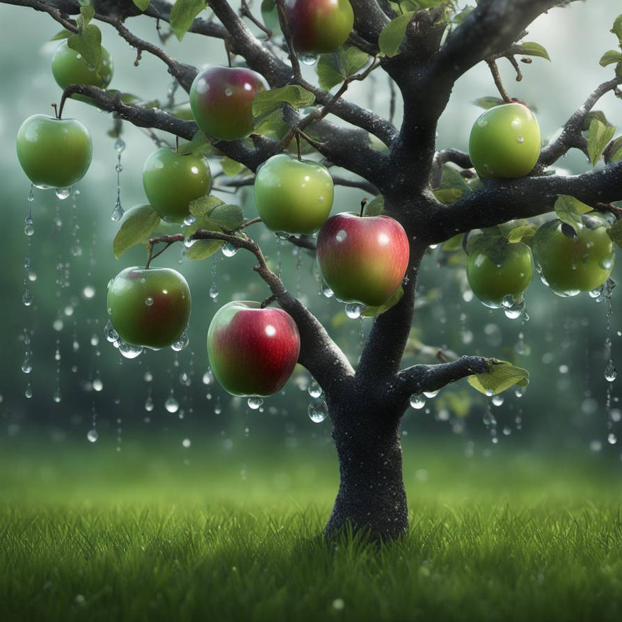 Real Photo 124k, Beautiful Apple Tree, Dew Drops, by Beoregardio on ...