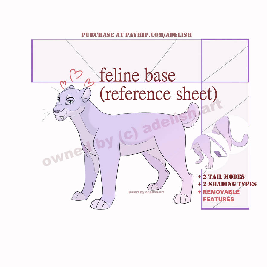 Feline Ref Base Feline base / reference sheet base by Adelish on DeviantArt