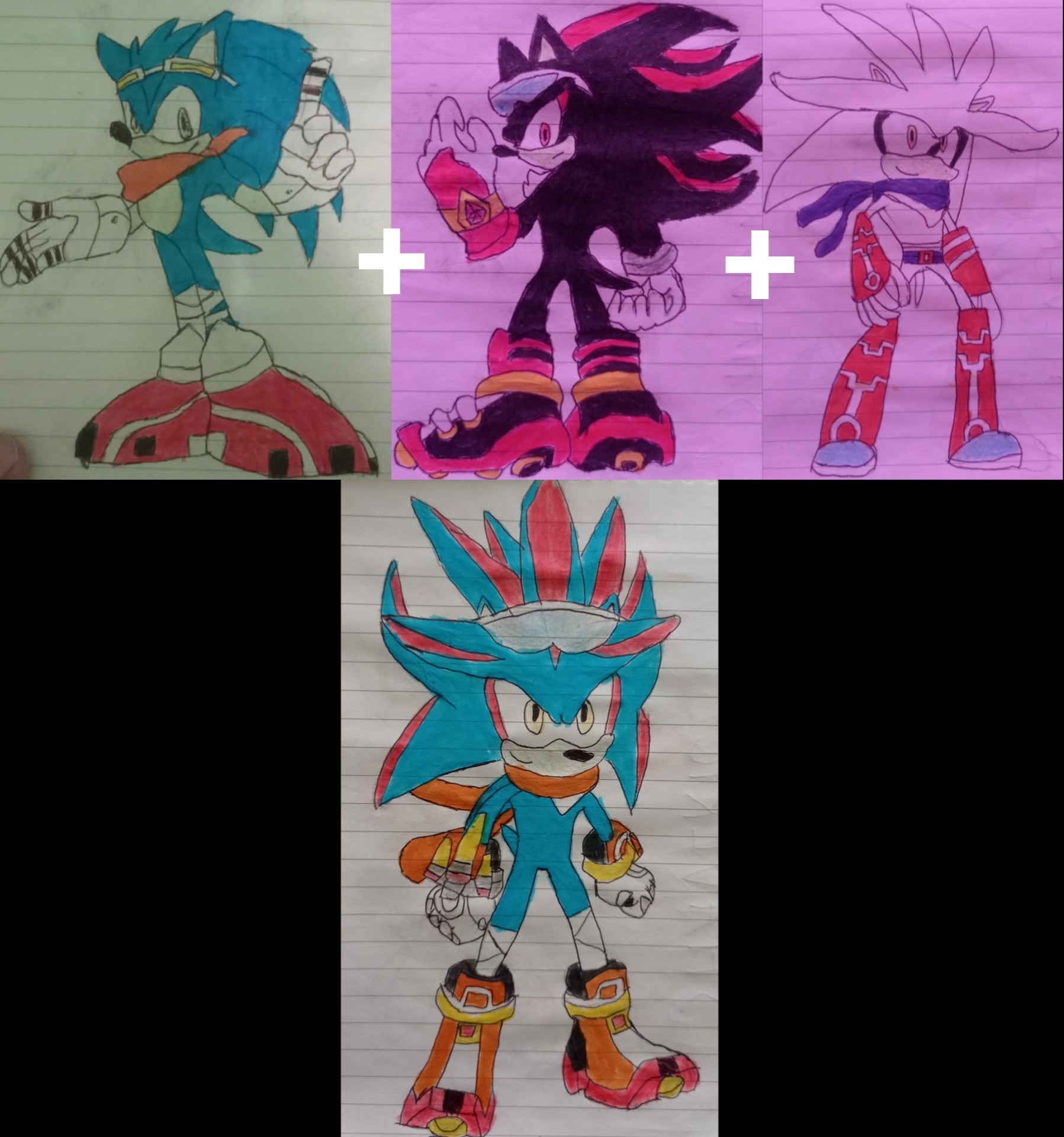 all sonic and shadow and silver Fusion Sprite by Bryan95549 on DeviantArt