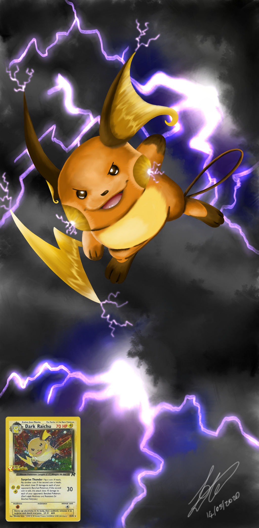 pokemon dark raichu card - 7/110 If the second coin is heads Dark Raichu Team Rocket Card