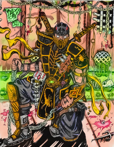 Mortal Kombat 4 Paint Art - Sub-Zero and Scorpion by DeathColdUA