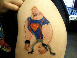 Sloth from Goonies shoulder tattoo