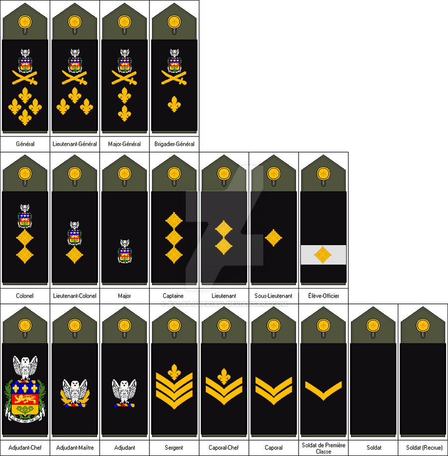 Grades et insignes - Ranks and Insignia (QC) by KaijuLover1954 on ...