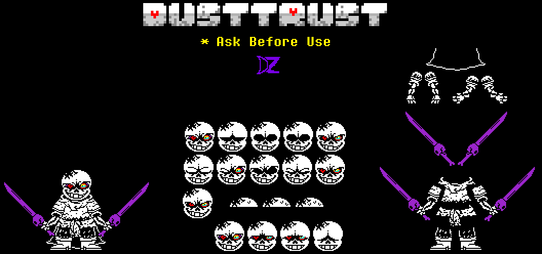 New dusttrust dustswap sans battle sprite pixel art