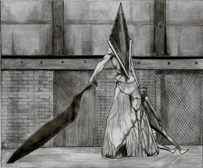 pyramid head (silent hill and 1 more) drawn by cloud_rad