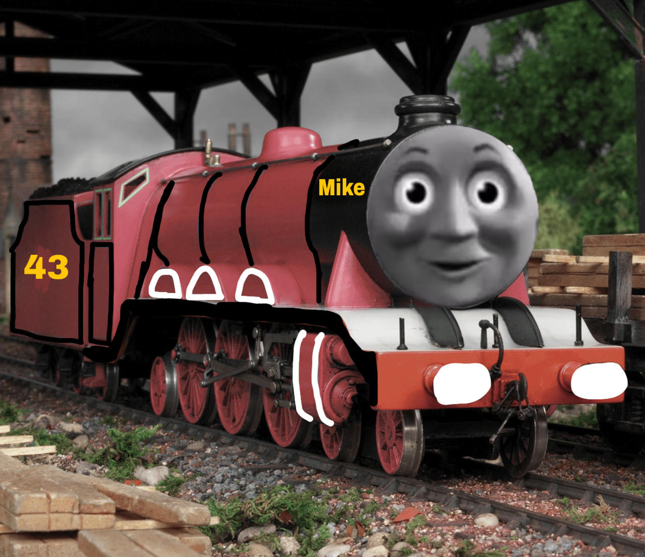 Blake The Engine Mike The Big Red Engine by jadethebluetankengin on DeviantArt