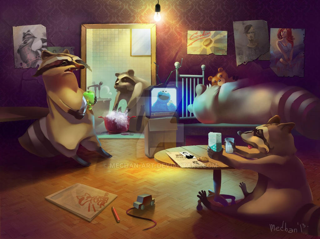 Graffiti Racoons Characters Gang of raccoons by mechan-art on DeviantArt