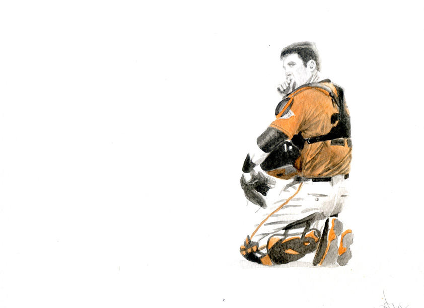 Buster Posey - Water Color 2013 by littleweird on DeviantArt
