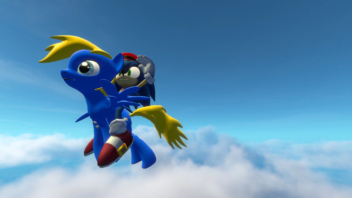 sonic rides winger in a sky