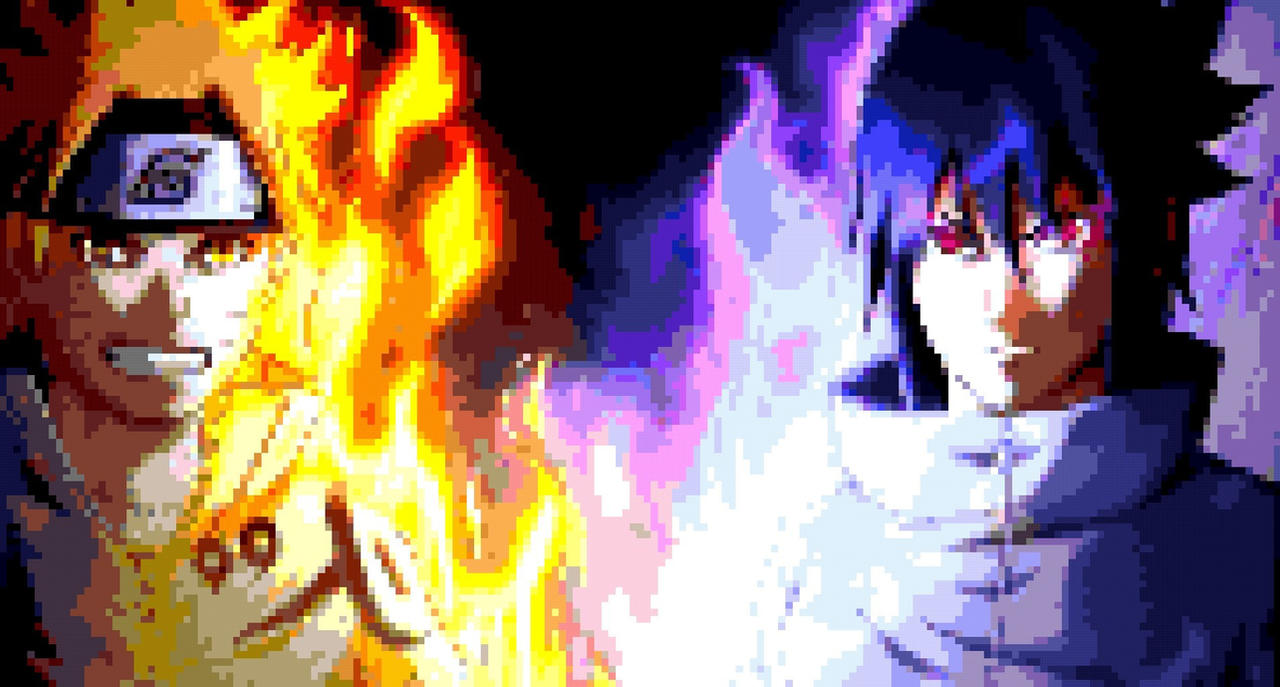 Naruto and Sasuke Pixel Art by DLArtz327 on DeviantArt