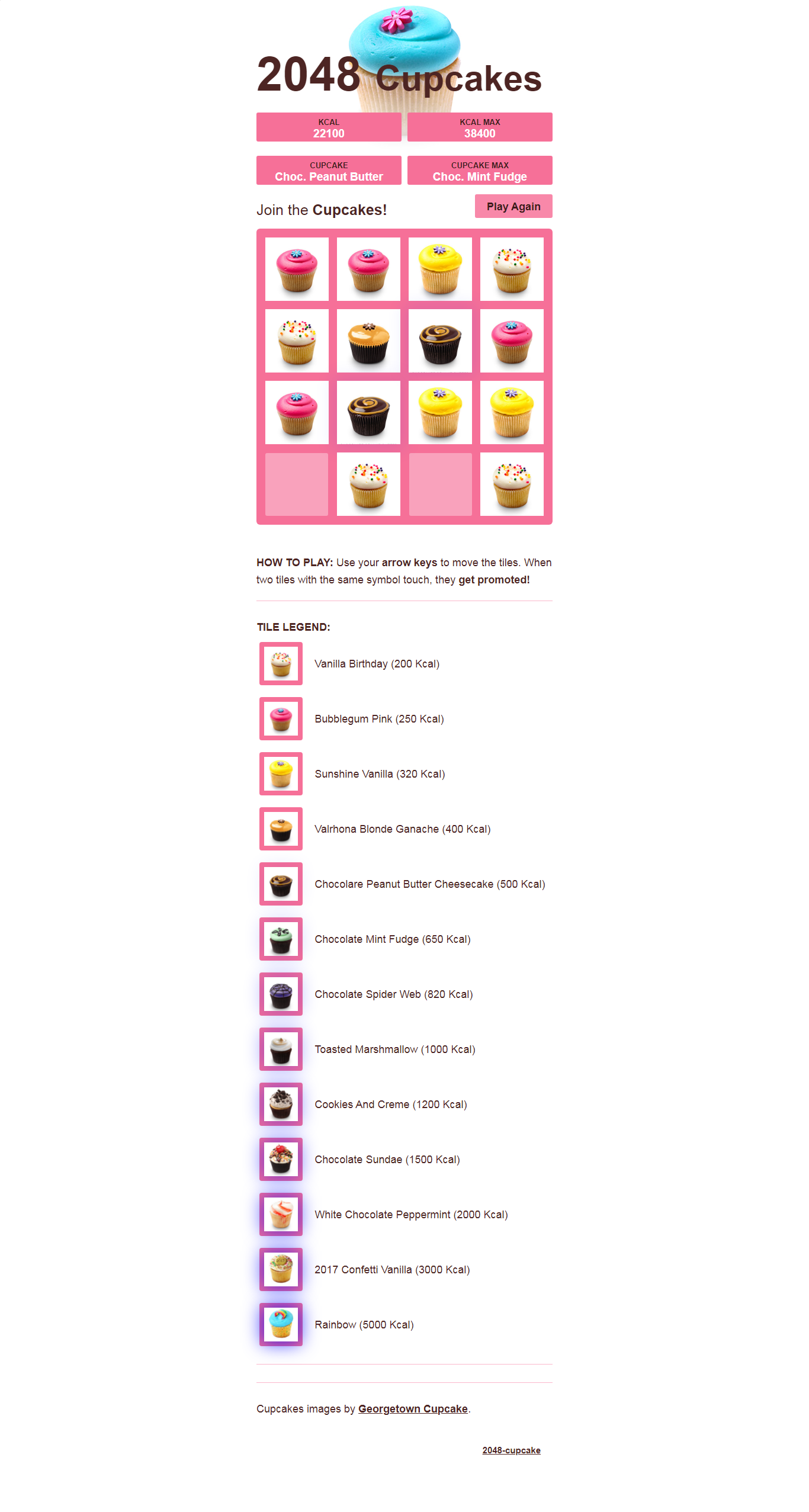 2048 Cupcakes Play Online game by himanshukmr on DeviantArt