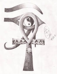 Egyptian Ankh and Eye of Horus Yin-Yang