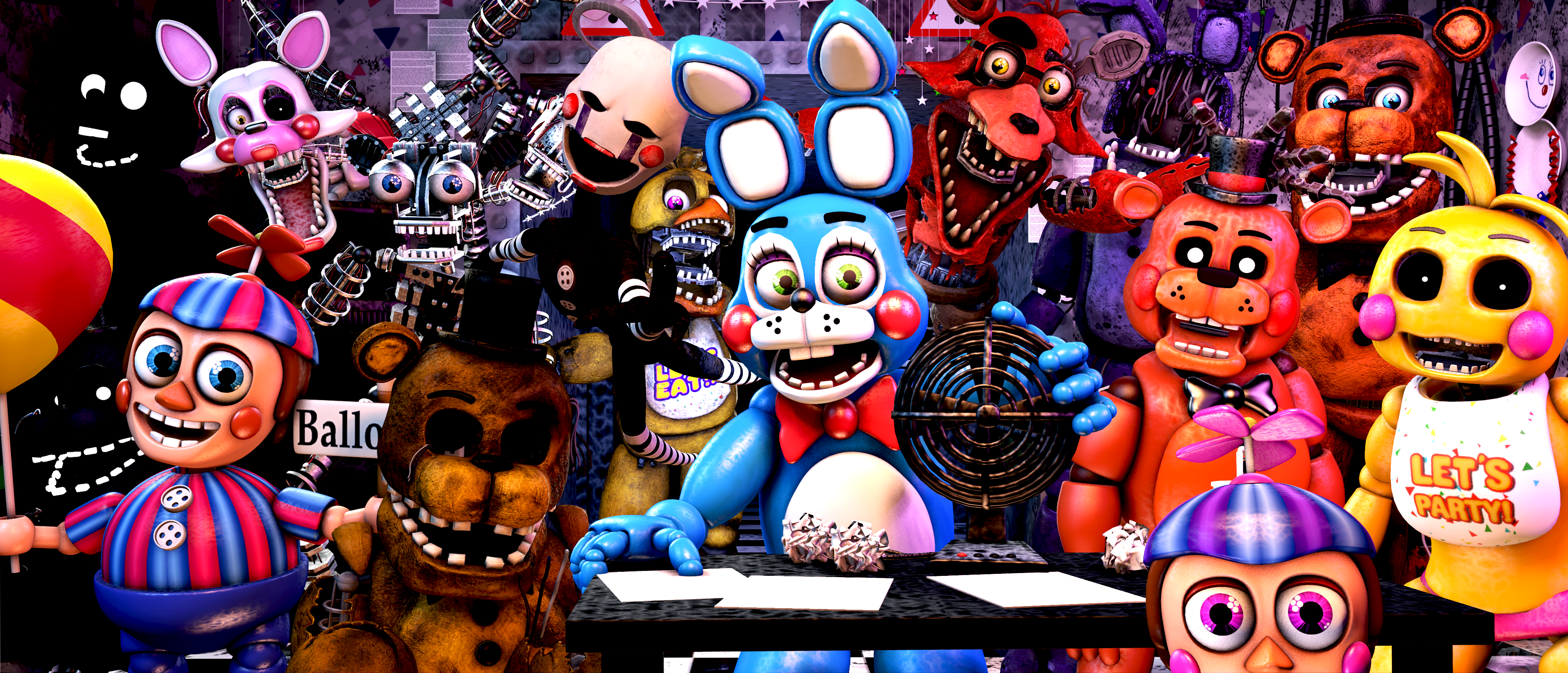 FNaF 6 - All animatronics (2) by LUVUS-7 on DeviantArt