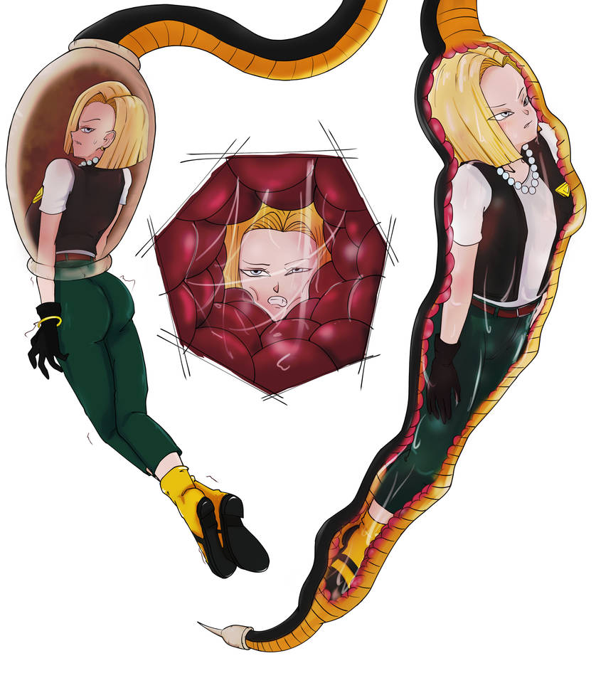 Imperfect Cell Absorbs Android 18 By Bartz45 On Deviantart Android 18