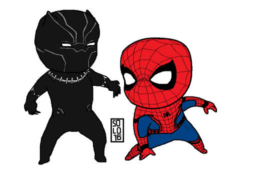 Civil War Black Panther and Spider-Man