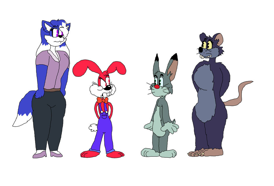 Two Rabbits and their Cat and Mouse Ladies by MerrieOfficalArts on ...