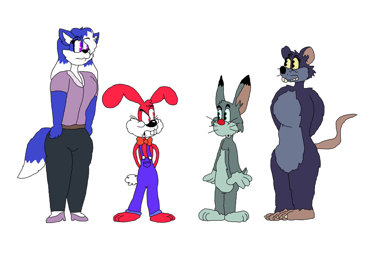 Two Rabbits and their Cat and Mouse Ladies by MerrieOfficalArts on ...