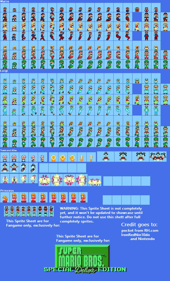 SMB1 Special Deluxe Edition Sprite Sheets Part 1 by MerrieOfficalArts ...