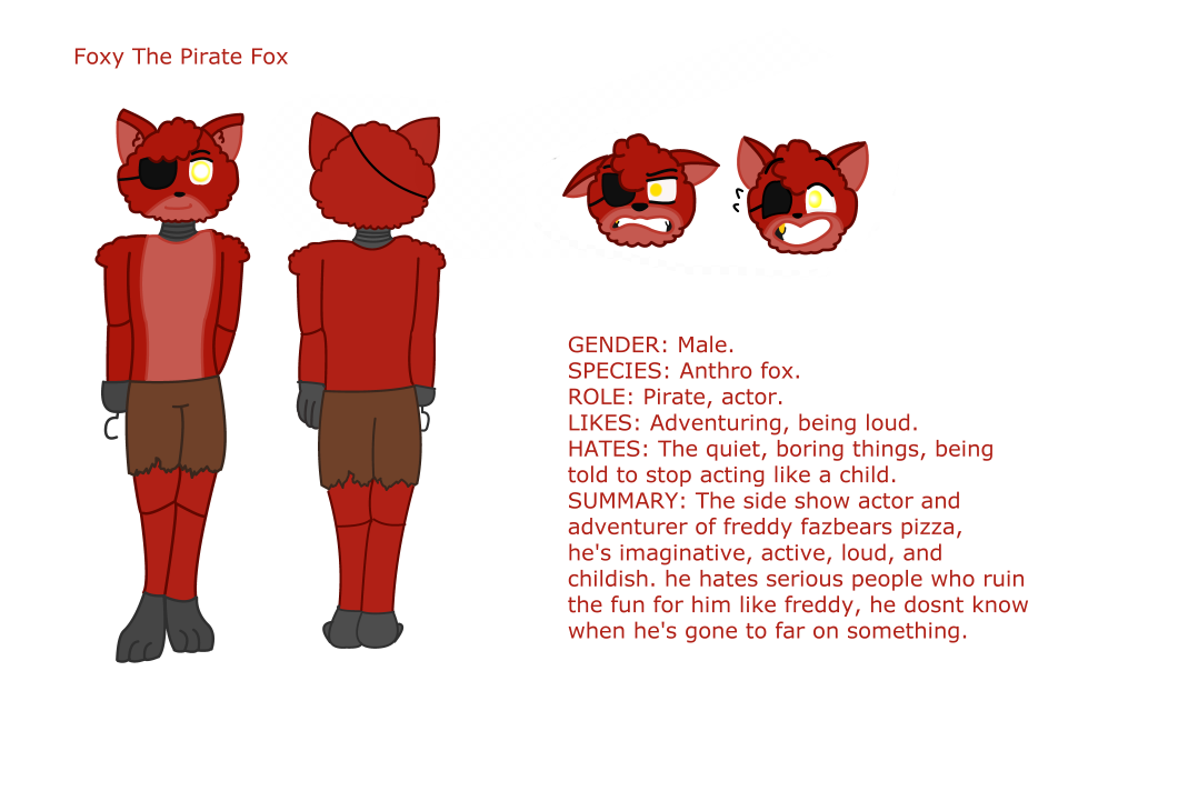 Unofficial Foxy Reference Guide by Centchi on DeviantArt
