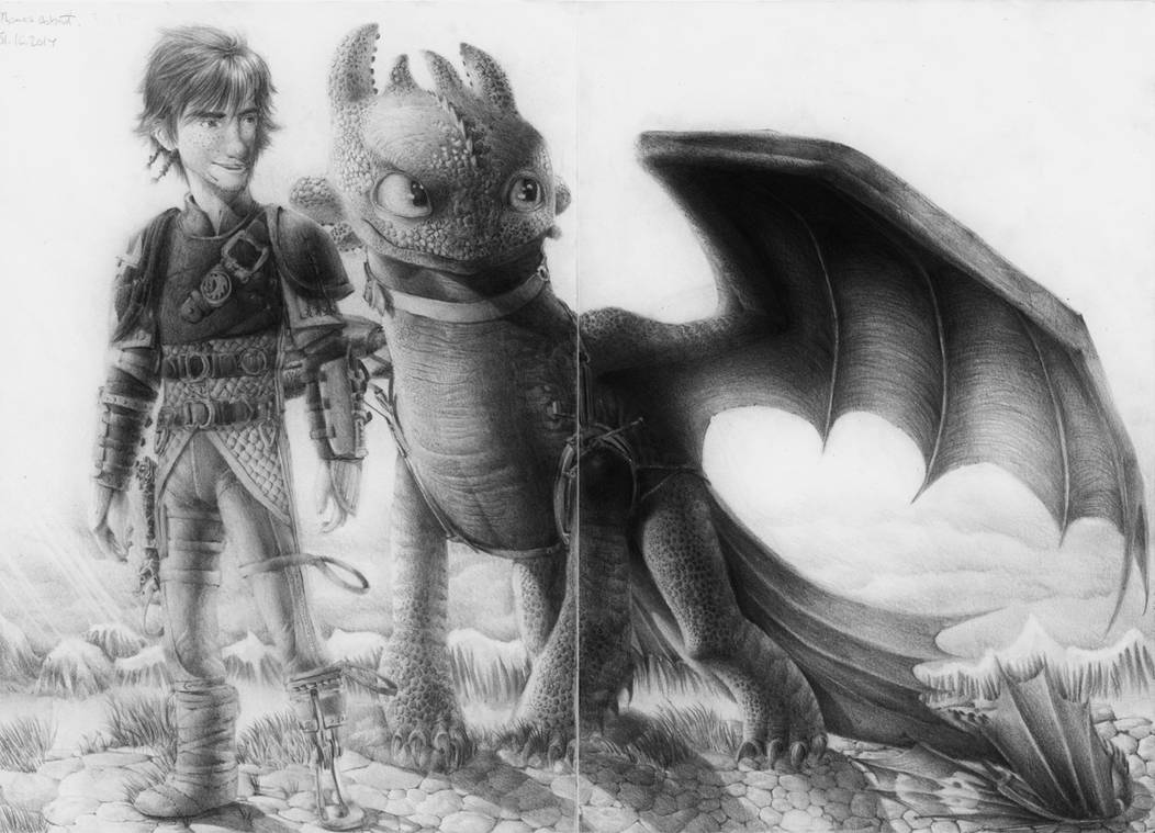 Hiccup and Toothless (HTTYD 2) Drawing by MonoFlax on DeviantArt