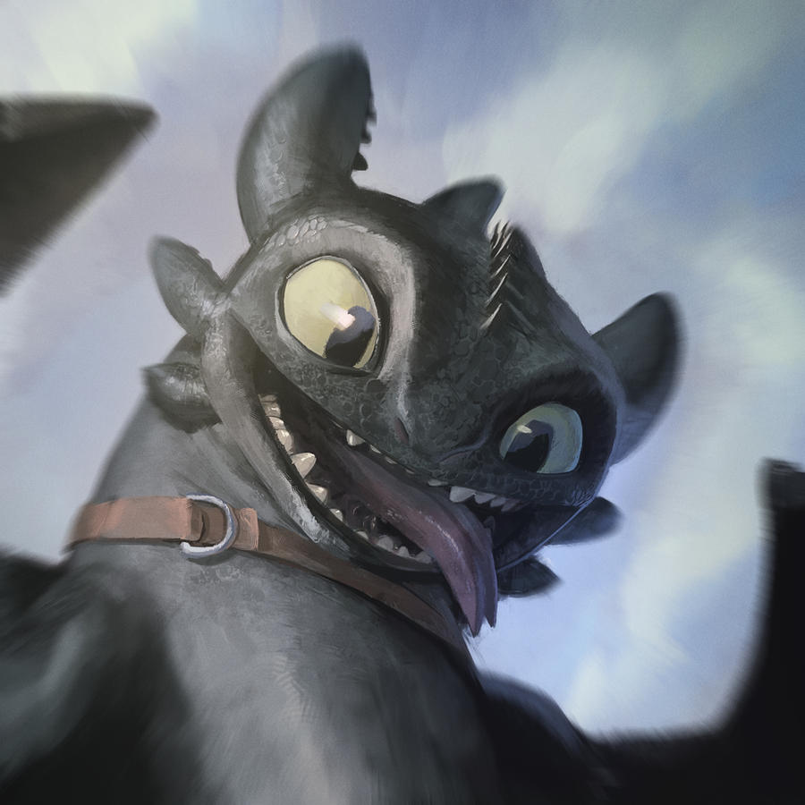 Commission - Toothless in Freefall Portrait by MonoFlax on DeviantArt