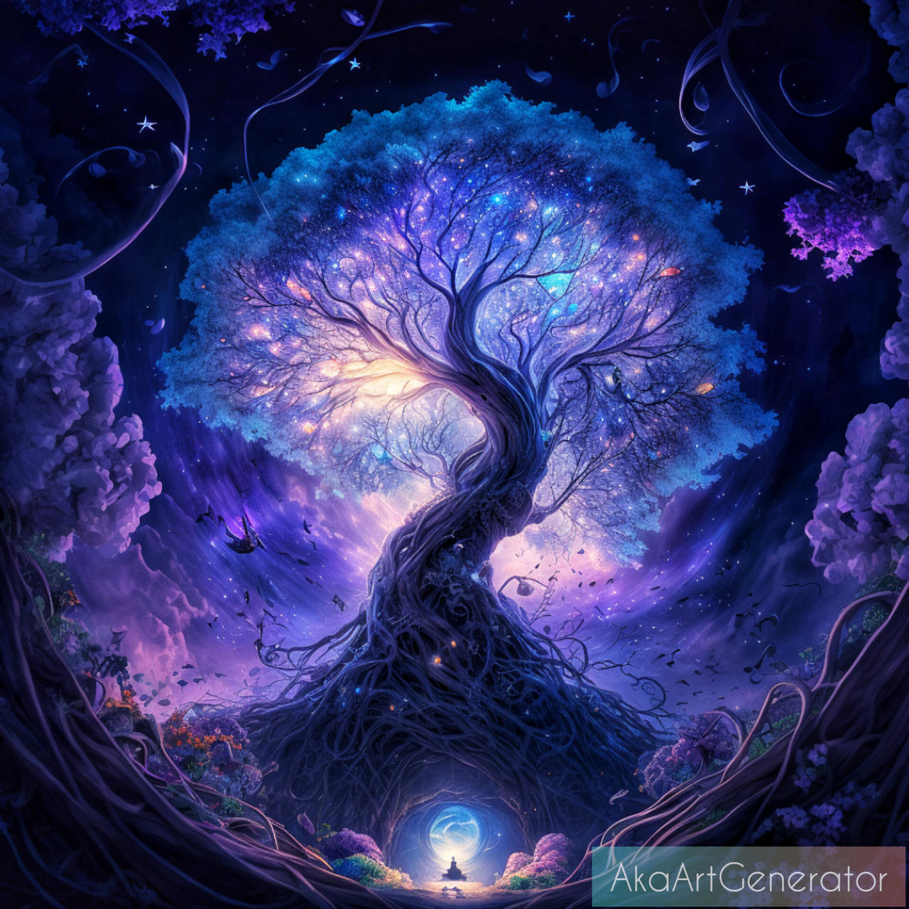 Cosmic Cat Tree Cosmic Tree of life From Trees of cosmic wonder by AkaArtGenerator on ...