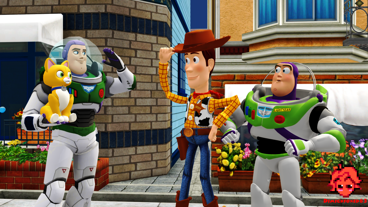 Toy story woody meets buzz best sale lightyear