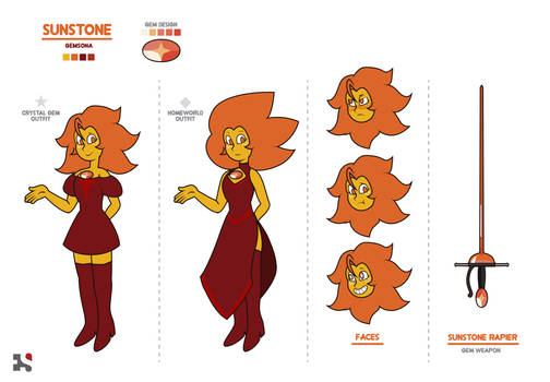 Gemsona character design: Sunstone