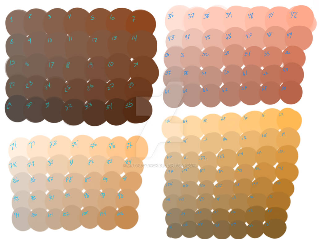 Blue Skin Color Reference Skin Color Sheet