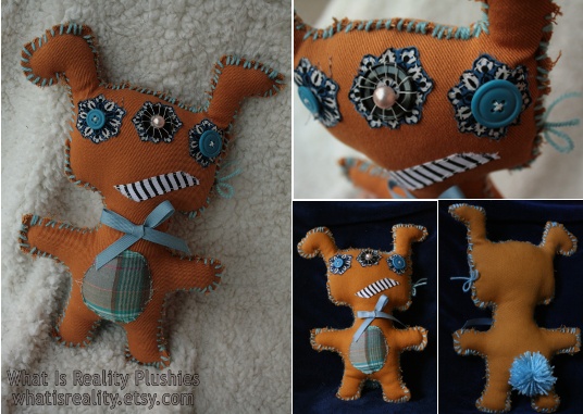 Upcycled Dog-eared Donny Monster Plush