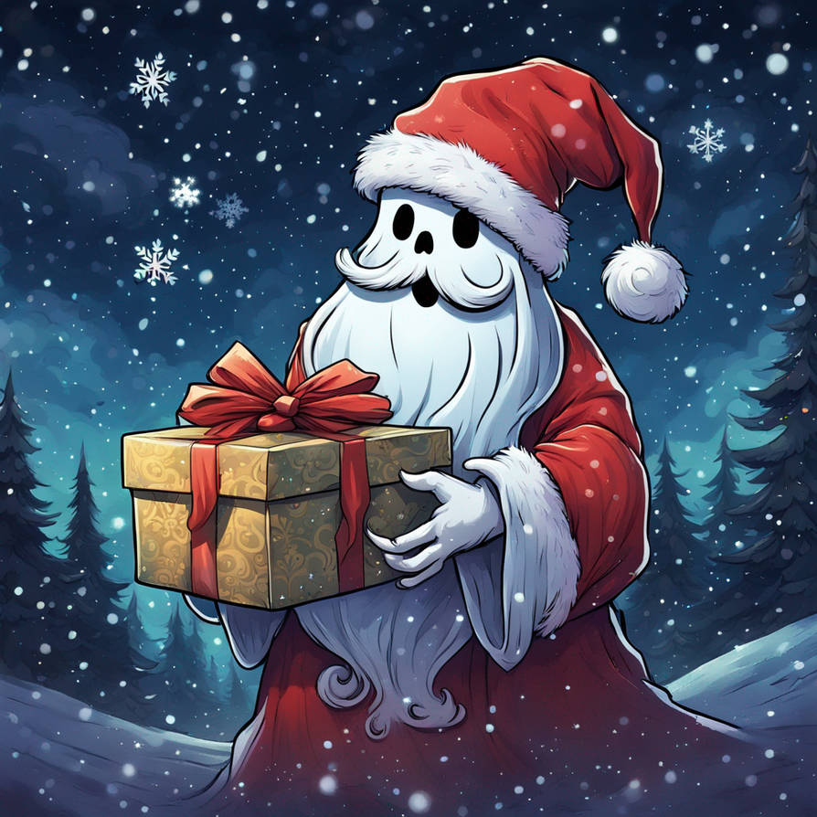 Santa Ghost Rider A friendly ghost wearing a Santa hat and holding a by Enchanted-NM ...