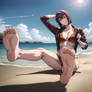 Motoko Kusanagi at the Beach