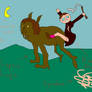 Harry riding Leprus Lupin.