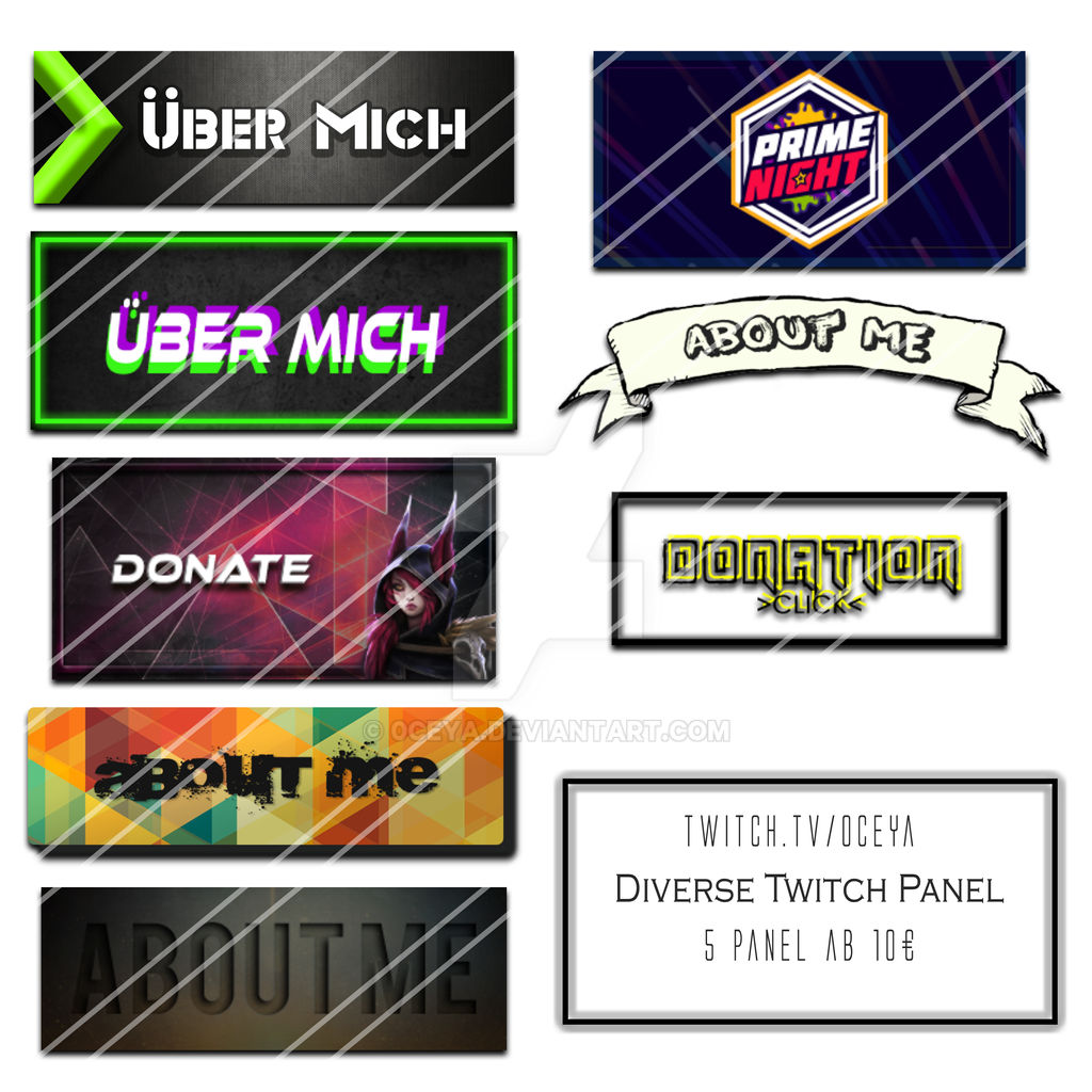 Twitch Panel Examples by 0ceya on DeviantArt