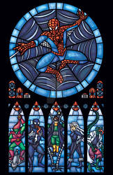 Spiderman Stained Glass Window