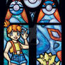 Misty and Togepi Stained Glass Window